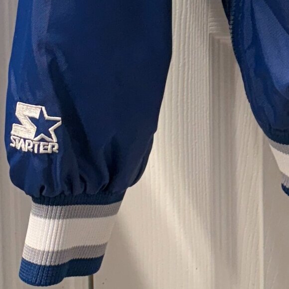 Vintage 90s Deion Sanders STARTER Classic Dallas Cowboys Pullover Jacket - Large - Picture 5 of 9